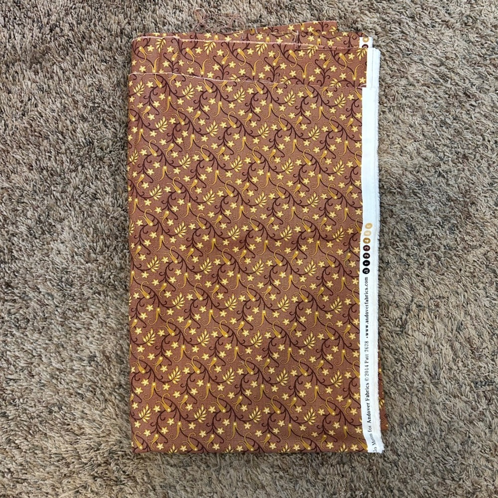 Jo Morton Andover Fabrics Brown Gold Floral Vine Cotton Quilting Fabric 148x42